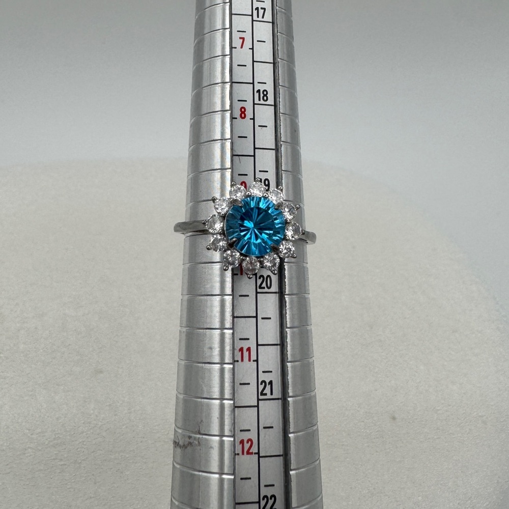 Stamped S925 Sterling Silver and Swiss Topaz Ring